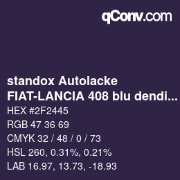 カラーコード: standox Autolacke - FIAT-LANCIA 408 blu dendies lancia | qconv.com