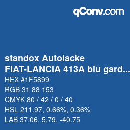 Color code: standox Autolacke - FIAT-LANCIA 413A blu garda | qconv.com