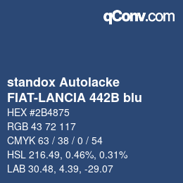 Color code: standox Autolacke - FIAT-LANCIA 442B blu | qconv.com