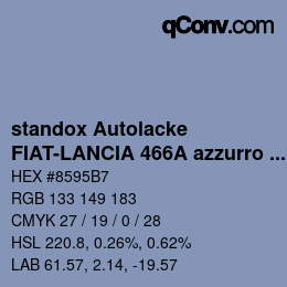 Código de color: standox Autolacke - FIAT-LANCIA 466A azzurro portofino | qconv.com