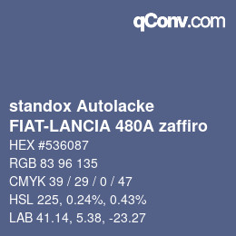 Color code: standox Autolacke - FIAT-LANCIA 480A zaffiro | qconv.com