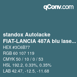 Color code: standox Autolacke - FIAT-LANCIA 487A blu laser | qconv.com