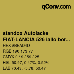 Color code: standox Autolacke - FIAT-LANCIA 526 iallo bora | qconv.com