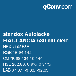 Código de color: standox Autolacke - FIAT-LANCIA 530 blu cielo | qconv.com