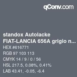 Color code: standox Autolacke - FIAT-LANCIA 656A grigio nettuno | qconv.com