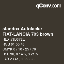 Color code: standox Autolacke - FIAT-LANCIA 703 brown | qconv.com