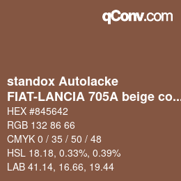 Color code: standox Autolacke - FIAT-LANCIA 705A beige cognac | qconv.com