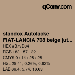 Color code: standox Autolacke - FIAT-LANCIA 708 beige juta | qconv.com