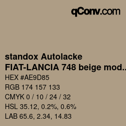 Color code: standox Autolacke - FIAT-LANCIA 748 beige modigliani | qconv.com
