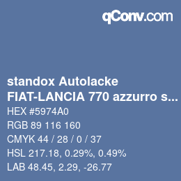 Code couleur: standox Autolacke - FIAT-LANCIA 770 azzurro sky | qconv.com