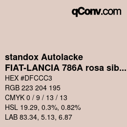 Farbcode: standox Autolacke - FIAT-LANCIA 786A rosa sibilla OEM 2006 | qconv.com
