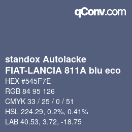 Color code: standox Autolacke - FIAT-LANCIA 811A blu eco | qconv.com