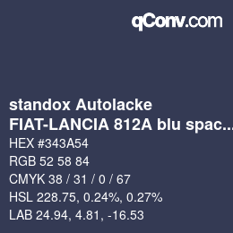 Color code: standox Autolacke - FIAT-LANCIA 812A blu space | qconv.com