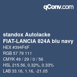 Color code: standox Autolacke - FIAT-LANCIA 824A blu navy | qconv.com