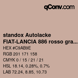 Color code: standox Autolacke - FIAT-LANCIA 886 rosso granito | qconv.com