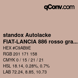 Code couleur: standox Autolacke - FIAT-LANCIA 886 rosso granito | qconv.com