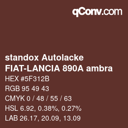 Código de color: standox Autolacke - FIAT-LANCIA 890A ambra | qconv.com
