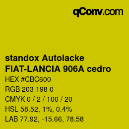 Farbcode: standox Autolacke - FIAT-LANCIA 906A cedro | qconv.com