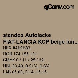 Código de color: standox Autolacke - FIAT-LANCIA KCP beige luna | qconv.com