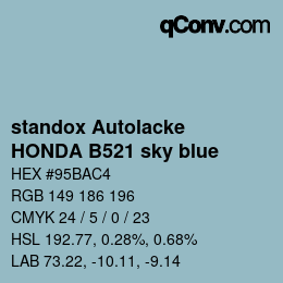 Color code: standox Autolacke - HONDA B521 sky blue | qconv.com