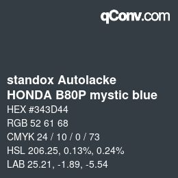 Código de color: standox Autolacke - HONDA B80P mystic blue | qconv.com