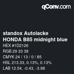 Código de color: standox Autolacke - HONDA B85 midnight blue | qconv.com