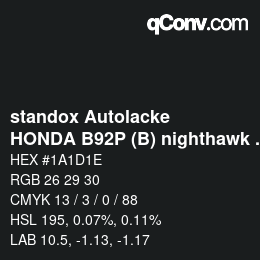 Color code: standox Autolacke - HONDA B92P (B) nighthawk OEM 2005 | qconv.com