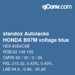 カラーコード: standox Autolacke - HONDA B97M voltage blue | qconv.com
