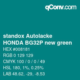 Color code: standox Autolacke - HONDA BG32P new green | qconv.com