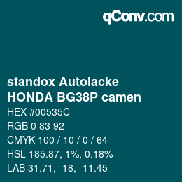 Color code: standox Autolacke - HONDA BG38P camen | qconv.com