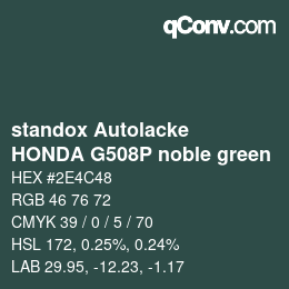 Color code: standox Autolacke - HONDA G508P noble green | qconv.com