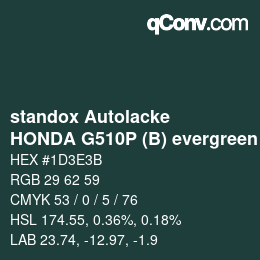 Código de color: standox Autolacke - HONDA G510P (B) evergreen | qconv.com