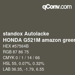 Código de color: standox Autolacke - HONDA G521M amazon green OEM 2006 | qconv.com
