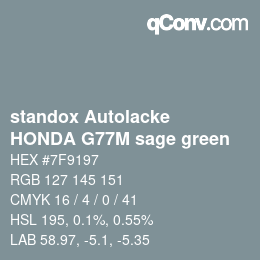 Color code: standox Autolacke - HONDA G77M sage green | qconv.com