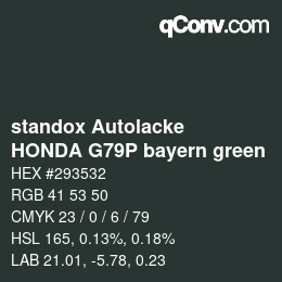 Farbcode: standox Autolacke - HONDA G79P bayern green | qconv.com