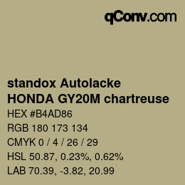 Code couleur: standox Autolacke - HONDA GY20M chartreuse | qconv.com