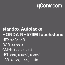 Code couleur: standox Autolacke - HONDA NH579M touchstone gray | qconv.com