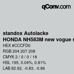 Código de color: standox Autolacke - HONDA NH583M new vogue silver | qconv.com