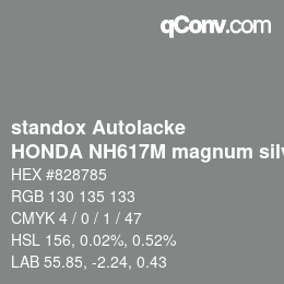 Code couleur: standox Autolacke - HONDA NH617M magnum silver | qconv.com