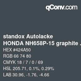 Código de color: standox Autolacke - HONDA NH658P-15 graphite OEM 2005 | qconv.com