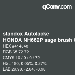 Color code: standox Autolacke - HONDA NH662P sage brush OEM 2005 | qconv.com