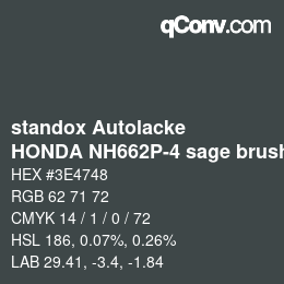 Código de color: standox Autolacke - HONDA NH662P-4 sage brush OEM 2005 | qconv.com