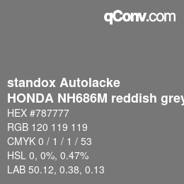 カラーコード: standox Autolacke - HONDA NH686M reddish grey OEM 2005 | qconv.com