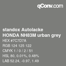 カラーコード: standox Autolacke - HONDA NH83M urban grey | qconv.com