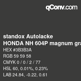 カラーコード: standox Autolacke - HONDA NH 604P magnum gray | qconv.com