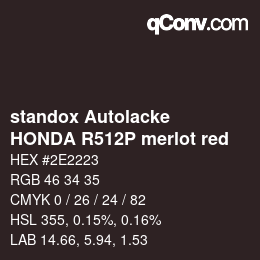 Color code: standox Autolacke - HONDA R512P merlot red | qconv.com
