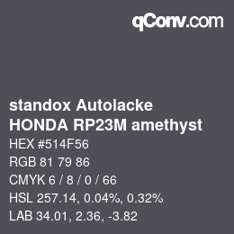 Código de color: standox Autolacke - HONDA RP23M amethyst | qconv.com