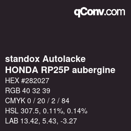 Color code: standox Autolacke - HONDA RP25P aubergine | qconv.com