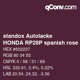 Color code: standox Autolacke - HONDA RP28P spanish rose | qconv.com