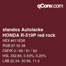 Color code: standox Autolacke - HONDA R-519P red rock | qconv.com